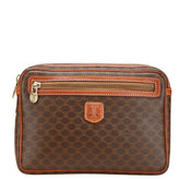 セリーヌ マカダム クラッチバッグ ブラウン PVC レザー レディース CELINE 【中古】